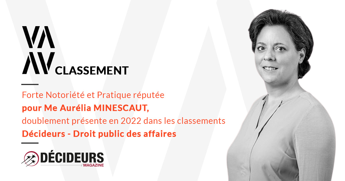 Classement DÉCIDEURS des cabinets d'avocats Droit public des affaires-2022