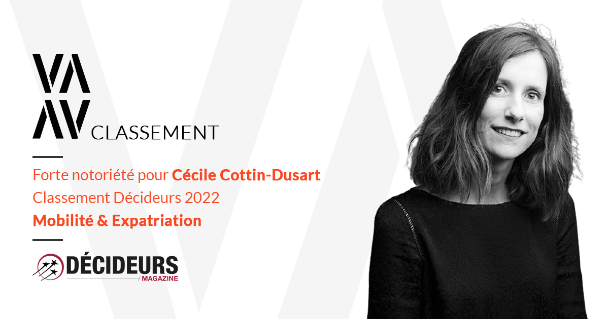 Classement DÉCIDEURS des cabinets d'avocats - Mobilité & Expatriation - 2022