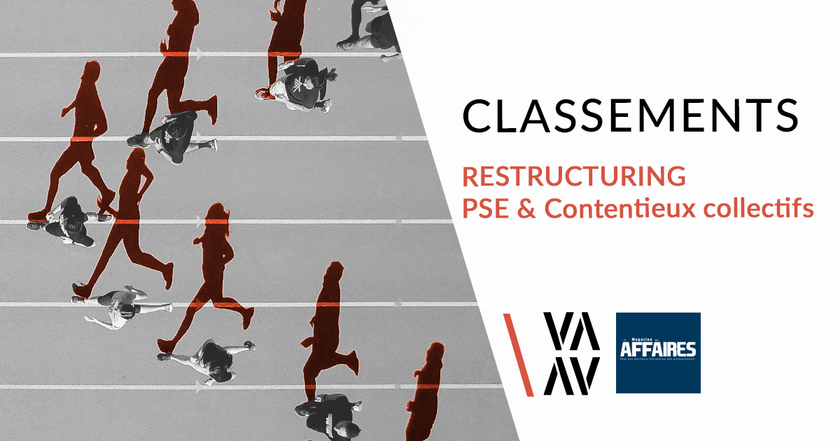 Classement RESTRUCTURING 2022 du MAGAZINE DES AFFAIRES des cabinets d'avocats en PSE et Contentieux collectifs 