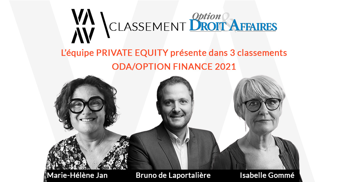 Classement des cabinets d’avocats en PRIVATE EQUITY (année 2021) par le magazine Option Droit & Affaires