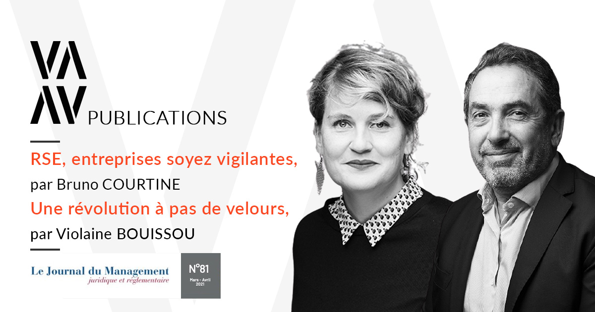 Au sommaire du Journal du Management juridique d'entreprises spécial droit social, deux publications de l'équipe Vaughan Avocats 