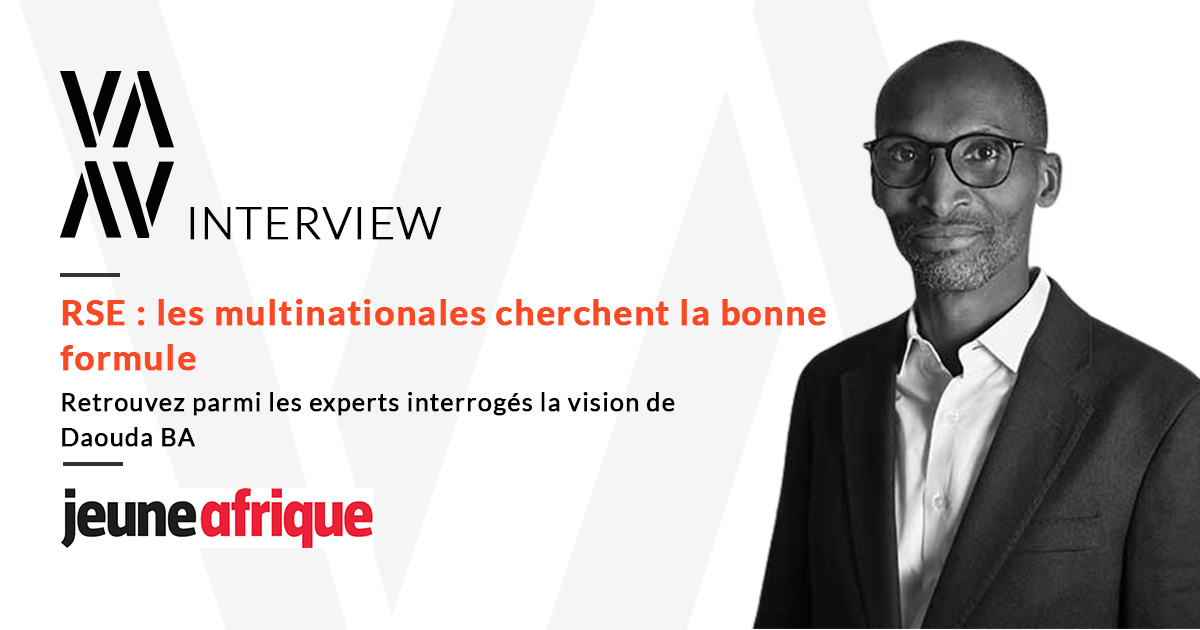 " RSE : les multinationales cherchent la bonne formule " Publication dans JEUNE AFRIQUE